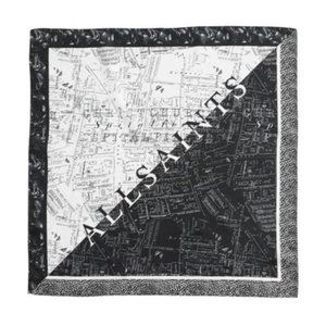 All Saints Spitalfields Splice Square Bandana Scarf in Black and White